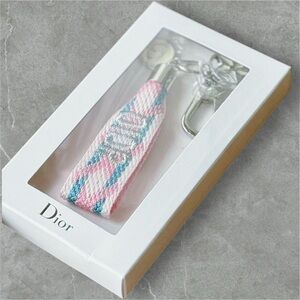 NIB! Authentic Christian Dior Key Ring Charm; Pink/Blue Limited Edition/ GWP